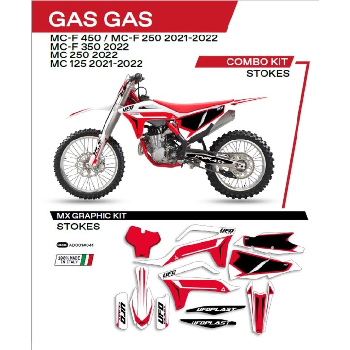 Plastiki i naklejki UFO komplet naklejek (oklein) gas gas mc 125 '21-'22; mc 250 '22; mcf 250/350/450 '21-'22 stokes