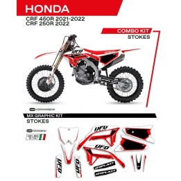 Plastiki i naklejki UFO komplet naklejek (oklein) honda crf 250R '22; crf 450R '21-'22 stokes