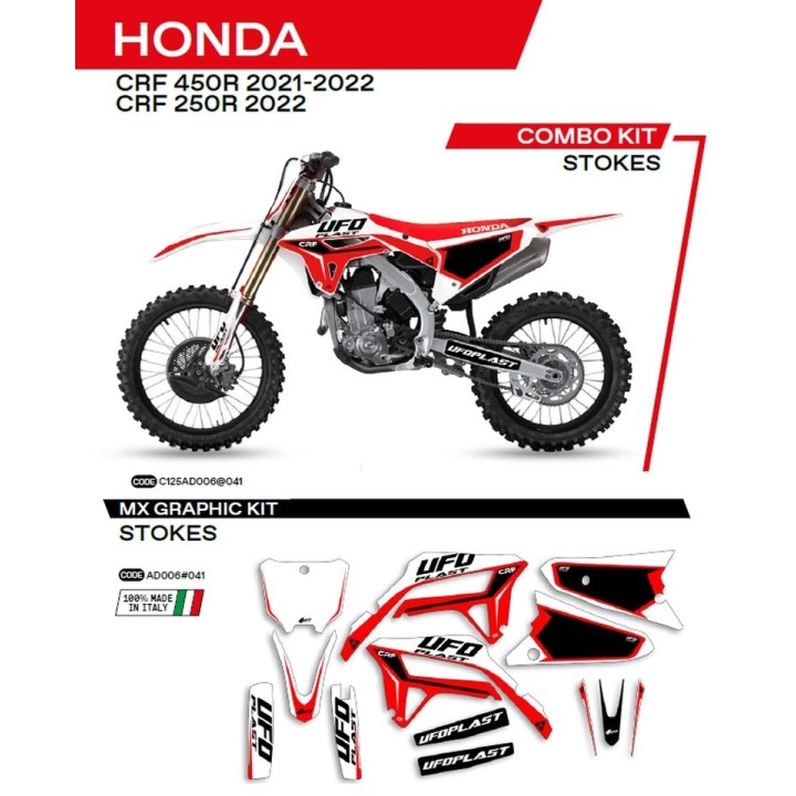 Plastiki i naklejki UFO komplet naklejek (oklein) honda crf 250R '22; crf 450R '21-'22 stokes