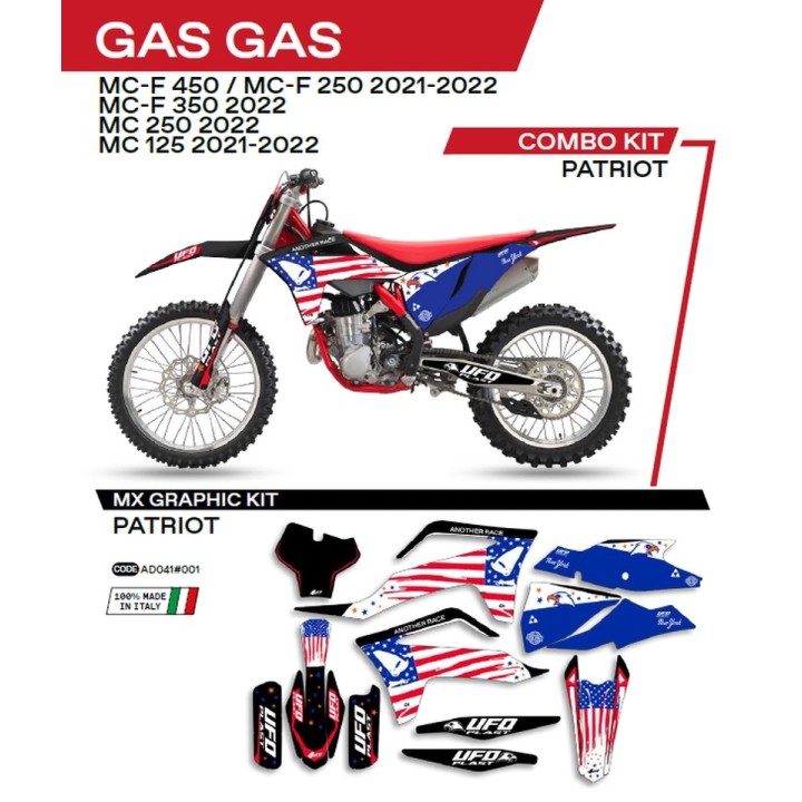 Plastiki i naklejki UFO komplet naklejek (oklein) gas gas mc 125 '21-'22; mc 250 '22; mcf 250/350/450 '21-'22 patriot