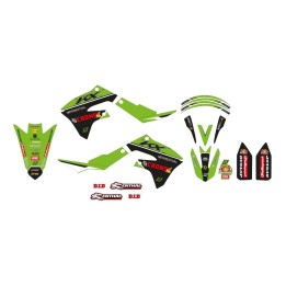 Plastiki i naklejki BLACKBIRD komplet naklejek (oklein) kawasaki kx 250F '21-'23, kx 450F '19-'24 replica kawasaki racing f&h 22