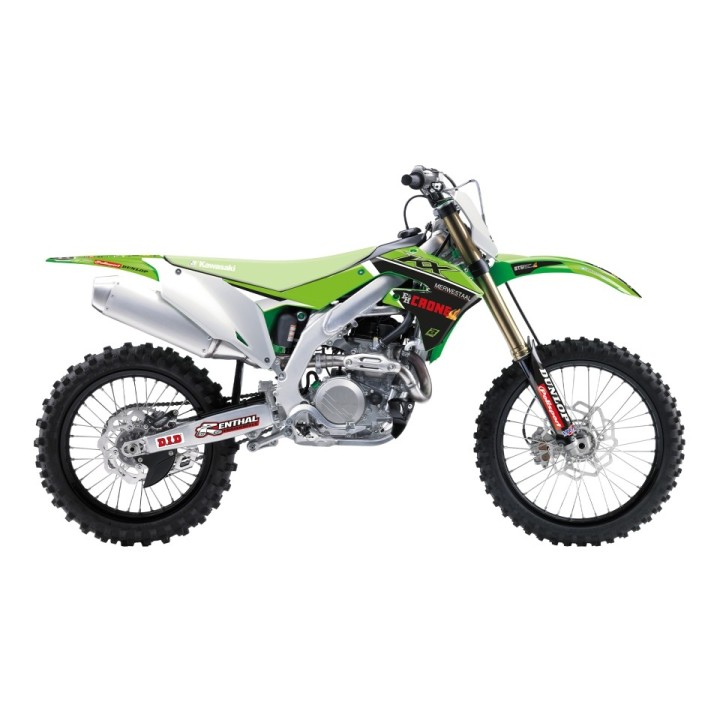 Plastiki i naklejki BLACKBIRD komplet naklejek (oklein) kawasaki kx 250F '21-'23, kx 450F '19-'24 replica kawasaki racing f&h 22