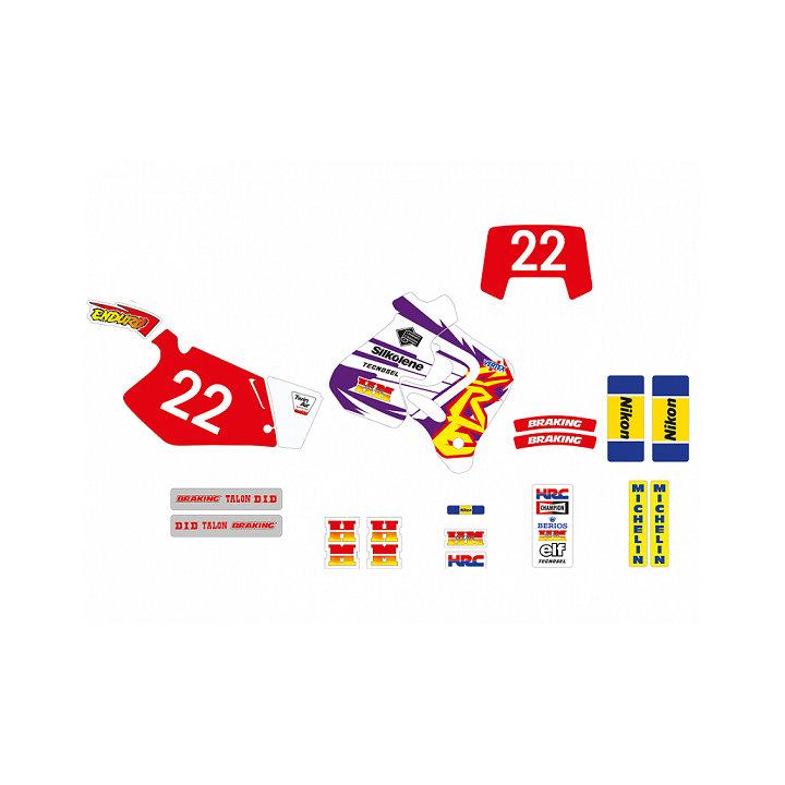 Plastiki i naklejki BLACKBIRD komplet naklejek (oklein) honda cr 125R '93-'97, cr 250R '92-'96 replica team enduro fim honda 19…