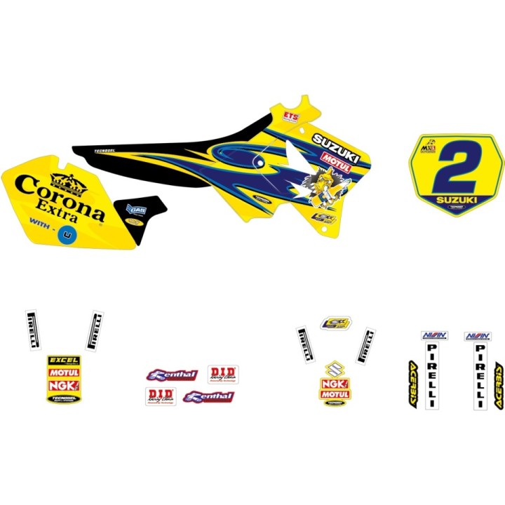 Plastiki i naklejki BLACKBIRD komplet naklejek (oklein) suzuki rm 125/250 '01-'24 replica team suzuki 2001