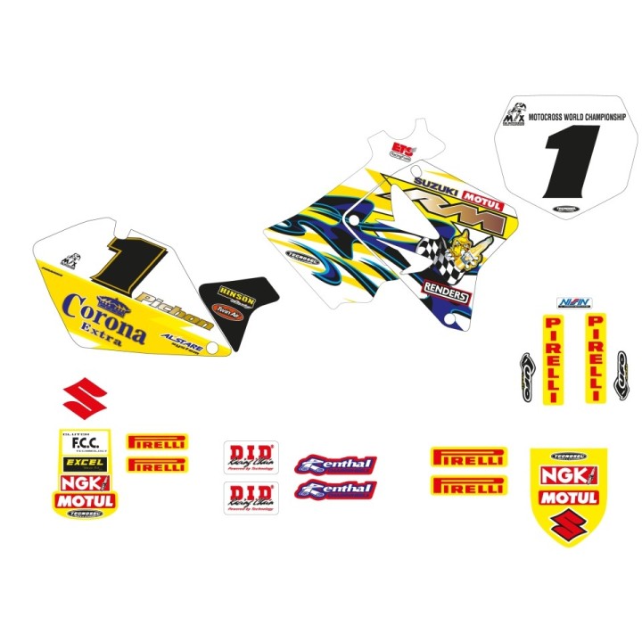 Plastiki i naklejki BLACKBIRD komplet naklejek (oklein) suzuki rm 125/250 '01-'24 replica team suzuki 2003
