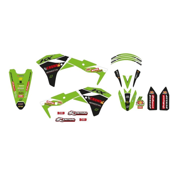 Plastiki i naklejki BLACKBIRD komplet naklejek (oklein) kawasaki kx 250F '17-'20 replica kawasaki racing team 22