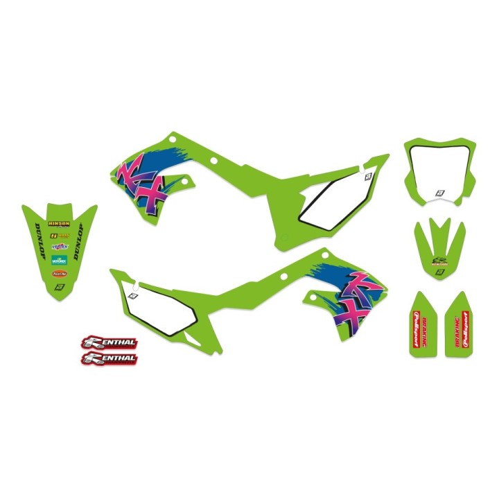 Plastiki i naklejki BLACKBIRD komplet naklejek (oklein) kawasaki kx 250F '21-'23, kx 450F '19-'24 retro