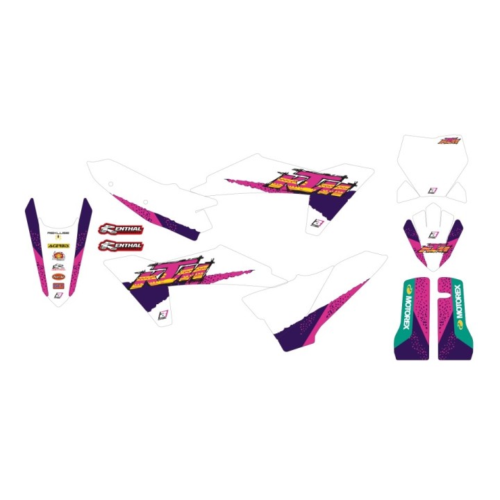 Plastiki i naklejki BLACKBIRD komplet naklejek (oklein) ktm sx/sx-f '23-'24, exc/exc-f '24-'25 retro