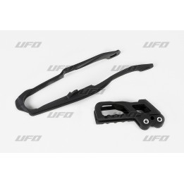 Plastiki i naklejki UFO komplet ślizg (HO03671001) + prowadnica (HO03660001) łańcucha honda cr 125 / 250 '00-'04, crf 250 r / x…