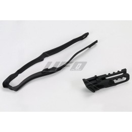 Plastiki i naklejki UFO komplet ślizg (HO04663001) + prowadnica (HO04662001) łańcucha honda crf 250 r '14-'17, crf 450 r '13-'16