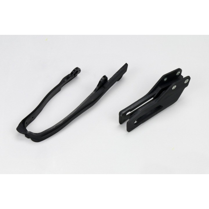 Plastiki i naklejki UFO komplet ślizg (SU04912001) + prowadnica (SU03908001) łańcucha suzuki rmz 250 '10-18, rmz 450 '07, '10-'…