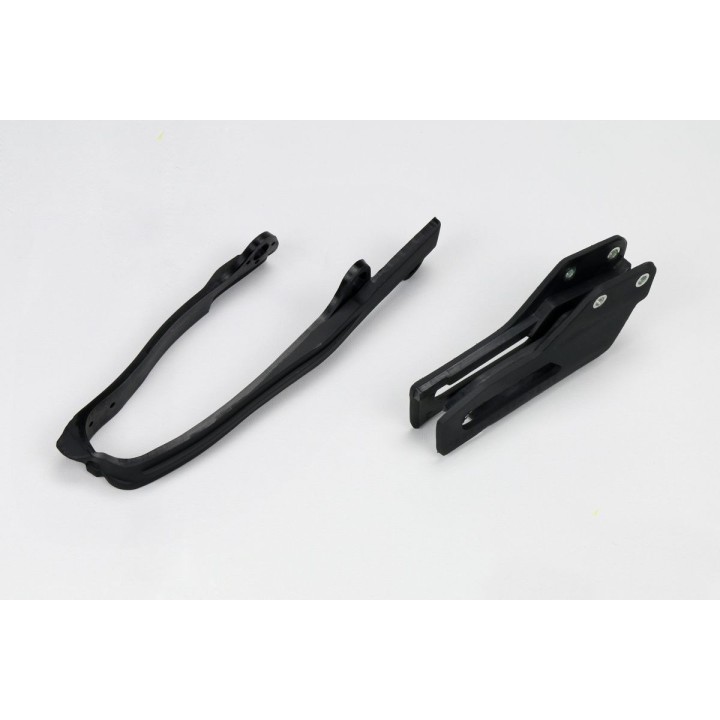 Plastiki i naklejki UFO komplet ślizg (SU04912001) + prowadnica (SU03908001) łańcucha suzuki rmz 250 '10-18, rmz 450 '07, '10-'…