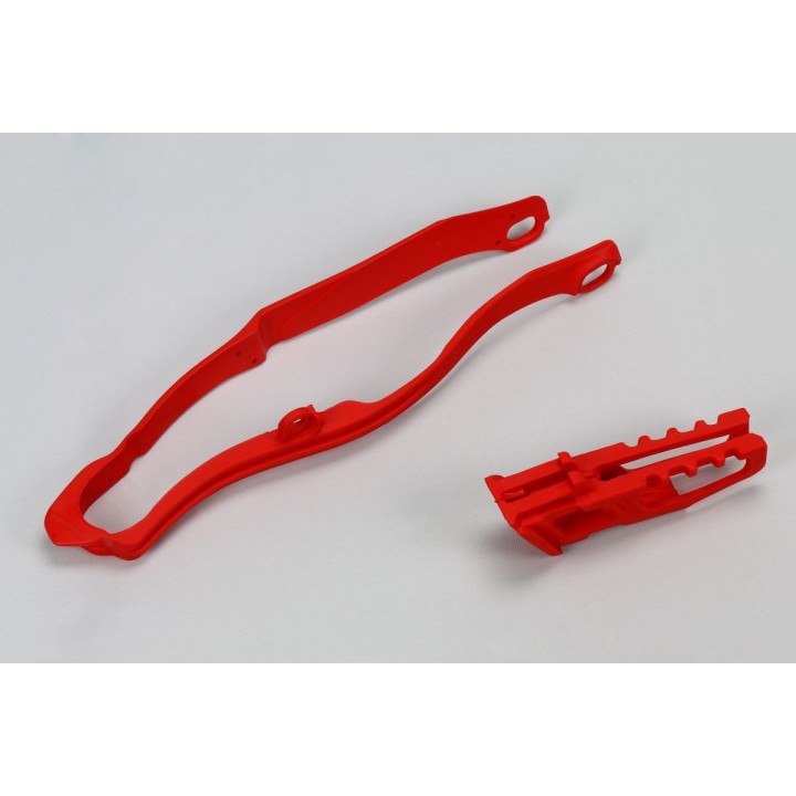 Plastiki i naklejki UFO komplet ślizg (HO04663070) + prowadnica (HO04662070) łańcucha honda crf 250 r '14-'17, crf 450 r '13-'16