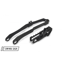 Plastiki i naklejki UFO komplet ślizg + prowadnica łańcucha honda crf 250 r '20-'25 , crf 250 rx '21-'25 , crf 450 r / rx '19-'…