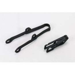 Plastiki i naklejki UFO komplet ślizg + prowadnica łańcucha kawasaki kxf 250 '09-16, kxf 450 '09-15,