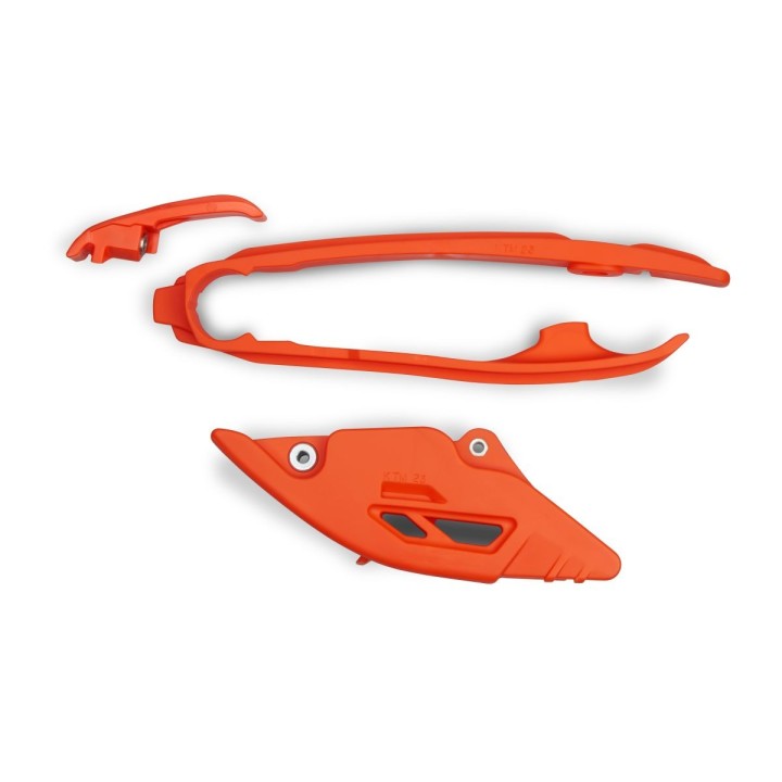 Plastiki i naklejki UFO komplet ślizg + prowadnica łańcucha ktm SX 125 / 250 / 300 '23-'25, sxf (sx-f) 250 / 350 / 450 '23-'25,…
