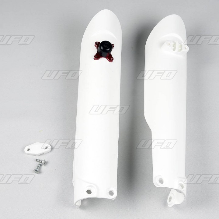 Plastiki i naklejki UFO osłony teleskopów ( amortyzatorów ) przednich ktm SX / sx-f '15-'22, z blokadą - zastępuje GG07136041