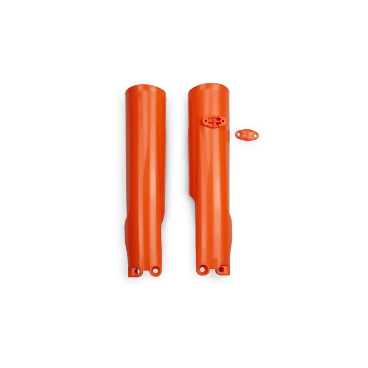 Plastiki i naklejki UFO osłony teleskopów ( amortyzatorów ) przednich ktm sx/sxf(sx-f) 125/250/300/350/450F tbi '23-26, exc/exc…