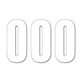 Plastiki i naklejki BLACKBIRD numery startowe 13CM x 7CM proste,