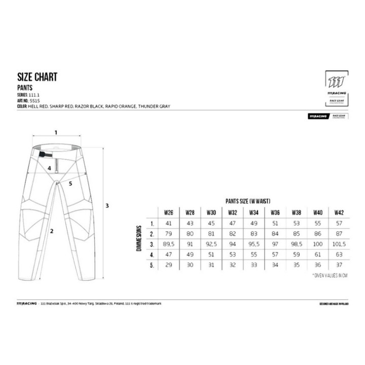 111 RACING WYPRZEDAŻ SPODNIE MOTO 111.1 - RAZOR BLACK
