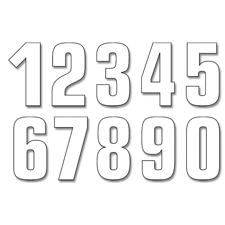 Plastiki i naklejki BLACKBIRD numery startowe 21CM x 11CM proste,