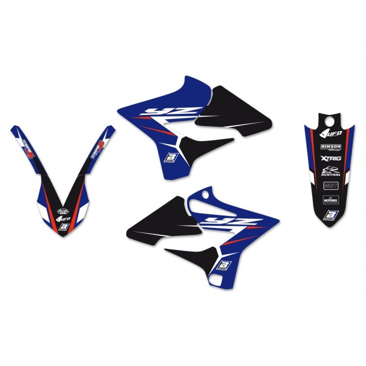 Plastiki i naklejki BLACKBIRD komplet naklejek (oklein) + pokrowiec poszycie na siedzenie yamaha yz 125/250 '15-'21 dream 4
