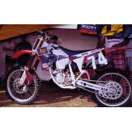 Plastiki i naklejki TECNOSEL (blackbird) komplet naklejek (oklein) + pokrowiec/poszycie na siedzenie honda cr 125 '95-'97, cr 2…