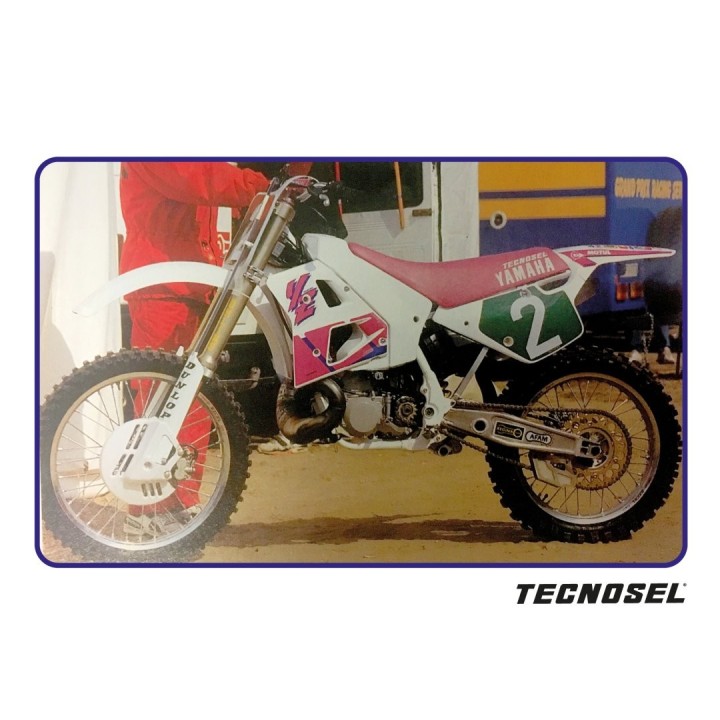 Plastiki i naklejki TECNOSEL (blackbird) komplet naklejek (oklein) + pokrowiec/poszycie na siedzenie yamaha yz 250 '91-'92, rep…