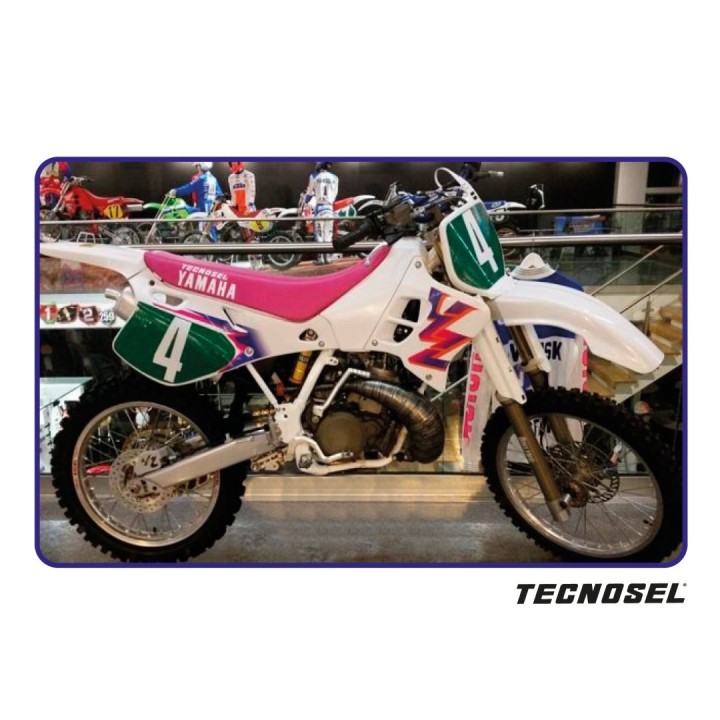 Plastiki i naklejki TECNOSEL (blackbird) komplet naklejek (oklein) + pokrowiec/poszycie na siedzenie yamaha yz 125/250 '93-'95,…