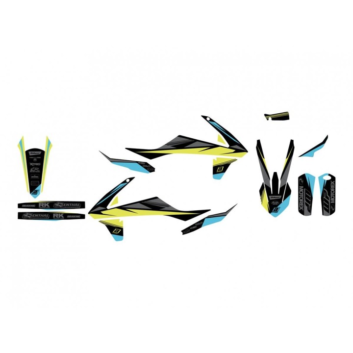 Plastiki i naklejki BLACKBIRD komplet naklejek (oklein) + pokrowiec poszycie na siedzenie ktm sx/sx-f '19-'22, exc/exc-f '20-'2…