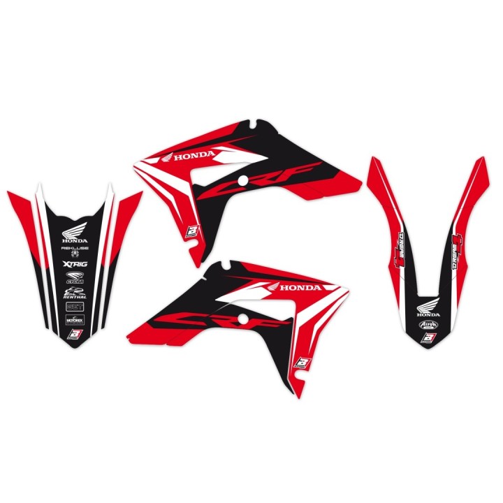 Plastiki i naklejki BLACKBIRD komplet naklejek (oklein) + pokrowiec poszycie na siedzenie honda crf 250R '22-'24, crf 450R '21-…