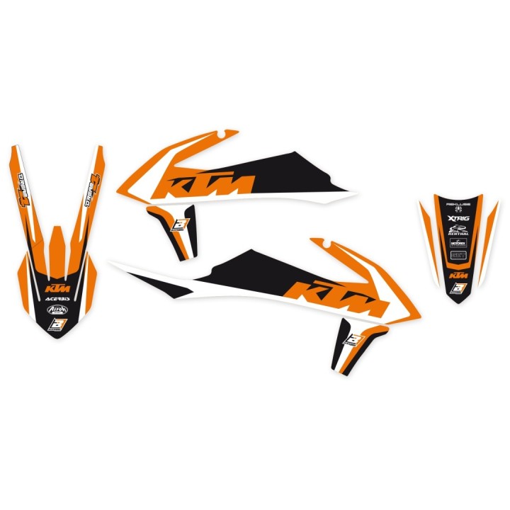 Plastiki i naklejki BLACKBIRD komplet naklejek (oklein) + pokrowiec poszycie na siedzenie ktm sx/sx-f '19-'22, exc/exc-f '20-'2…