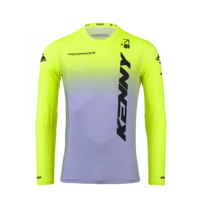 KENNY RACING KOSZULKA CROSS/ENDURO MODEL PERFORMANCE GRADIENT GREY/NEON YELLOW