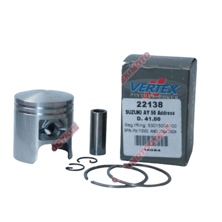Silnik VERTEX tłok suzuki morini, derbi (skutery 50 ccm) (41,50MM=+0,50MM) sworzeń 10MM