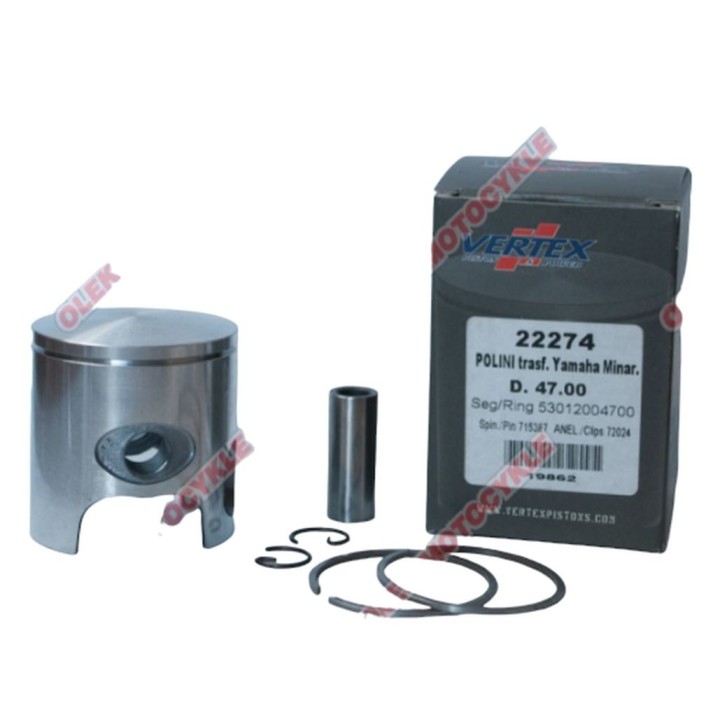 Silnik VERTEX tłok polini, minarelli, yamaha 47,75MM sworzeń 10MM (pierścienie 53012004780 x 1 szt.)