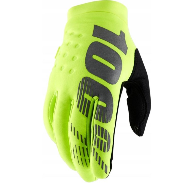 100 PROCENT RĘKAWICE CROSS/ENDURO BRISKER YOUTH JUNIOR SOFTSHELL FLUO YELLOW/BLACK
