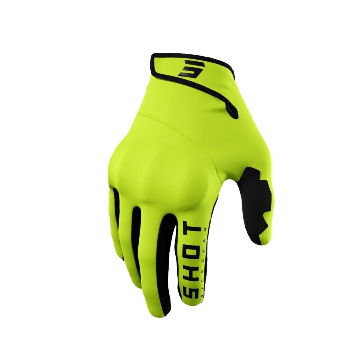 SHOT RACING WYPRZEDAŻ RĘKAWICE SOFTSHELL ZIMOWE TRAINER CE 2.0 NEON YELLOW