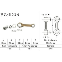 Silnik VESRAH korbowód honda cr 125 '88-'07 (VA5014) (made in japan)