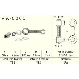 Silnik VESRAH korbowód yamaha yz 125 (YZ125) '86-'96 (VA6005) (made in japan)