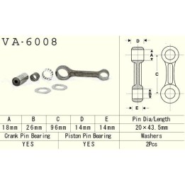 Silnik VESRAH korbowód yamaha yz 80 (YZ80) '93-'01, yz 85 (YZ85) '02-'18 (VA6008) (made in japan)