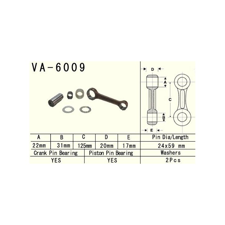 Silnik VESRAH korbowód yamaha yz 250 (YZ250) '99-'20 (VA6009) (made in japan)