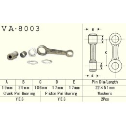 Silnik VESRAH korbowód kawasaki kx 125 (KX125) '94-'97 (VA8003) (made in japan)