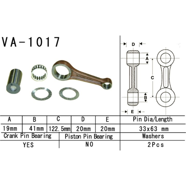 Silnik VESRAH korbowód honda trx 450 fourtrax foreman '95-'01 (VA1017) (made in japan)