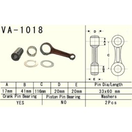 Silnik VESRAH korbowód honda trx 350 rancher '99-'06 (VA1018)SWORZEŃ 17MM (made in japan)