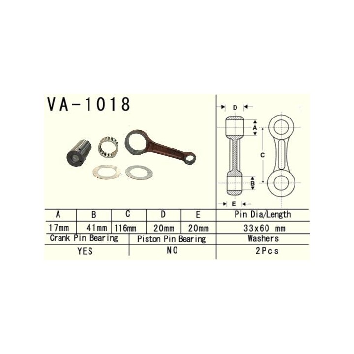 Silnik VESRAH korbowód honda trx 350 rancher '99-'06 (VA1018)SWORZEŃ 17MM (made in japan)