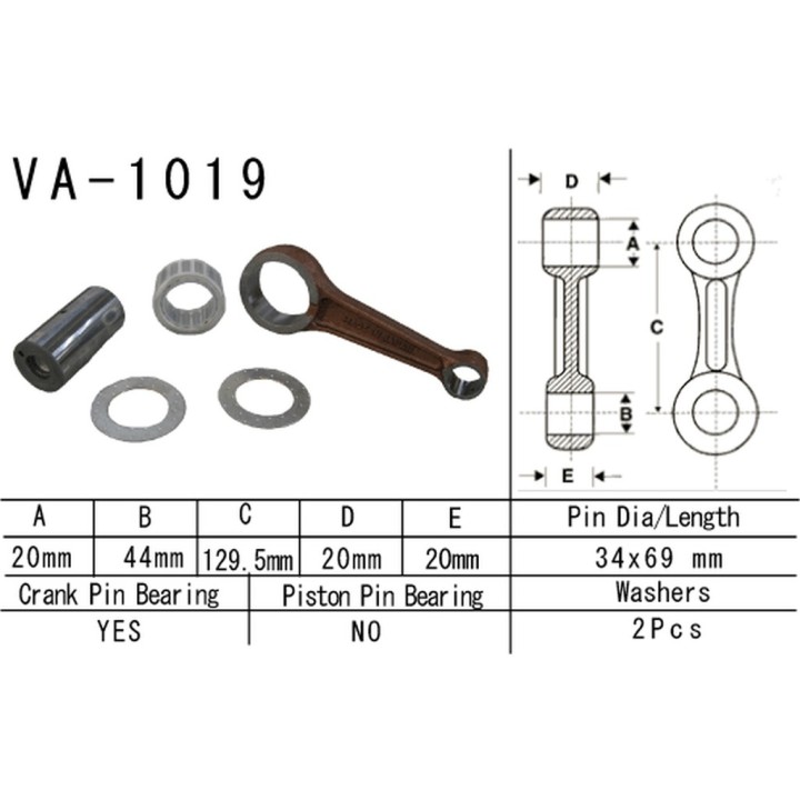 Silnik VESRAH korbowód honda TRX500 fa/fg '01-'13 (fourtrax, foreman, rubicon) (VA1019) (made in japan)