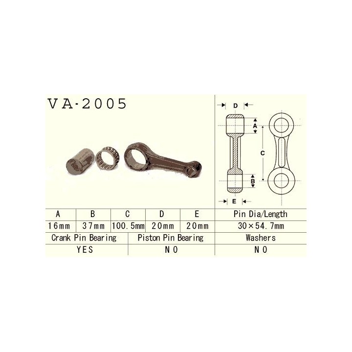Silnik VESRAH korbowód yamaha yfm/yfb 225 '83-'04, xt 225 (VA2005) (YFM225) (XT225) (made in japan)