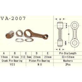 Silnik VESRAH korbowód yamaha yfm 350 (YFM350) raptor '07-'13, warrior, wolverine '87-'09, big bear 350 '87-'99 (VA2007) (made…