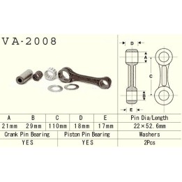 Silnik VESRAH korbowód yamaha yfm 350 (YFM350) banshee '87-'06 (VA2008) (made in japan)