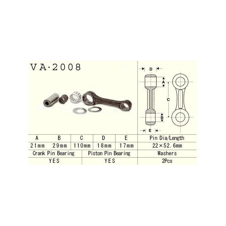 Silnik VESRAH korbowód yamaha yfm 350 (YFM350) banshee '87-'06 (VA2008) (made in japan)